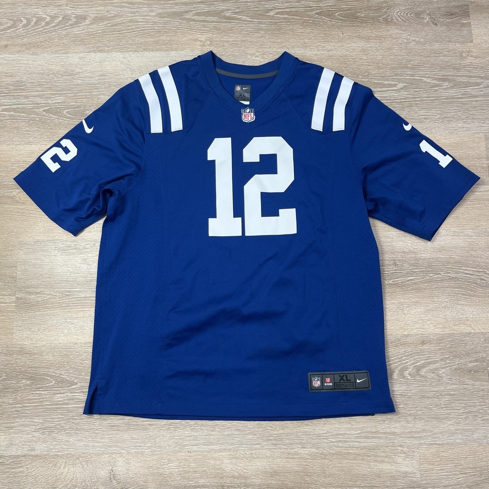 Indianapolis Colts Football Jersey Mens XL Blue Andrew Luck 12 NFL On Field Nike